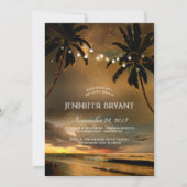 Beach Sunset Palm Lights Baby shower Kaart (Voorkant)