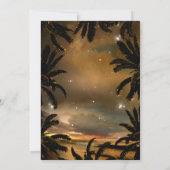 Beach Sunset Palm Lights Baby shower Kaart (Achterkant)
