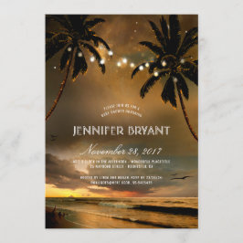  Beach Sunset Palm Lights Baby shower Kaart