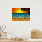 Beach Sunset Palm Trees Beach Quote Poster (Keuken)