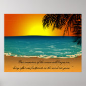 Beach Sunset Palm Trees Beach Quote Poster (Voorkant)