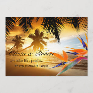 Beach Sunset Palm Trees Bird of Paradise Reception Kaart