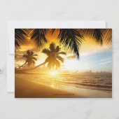 Beach Sunset Palm Trees Bird-of-Paradise Wedding Kaart (Achterkant)