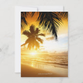 Beach Sunset Palm Trees Bird-of-Paradise Wedding Kaart (Achterkant)