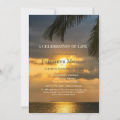 Beach Sunset Palm viering van het leven Kaart (Voorkant)