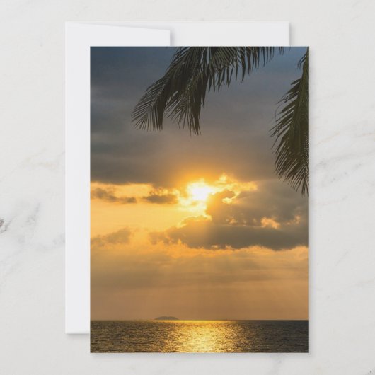 Beach Sunset Palm viering van het leven Kaart (Achterkant)