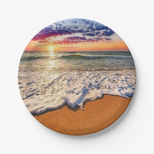 Beach Sunset Papieren Bordje (Voorkant)