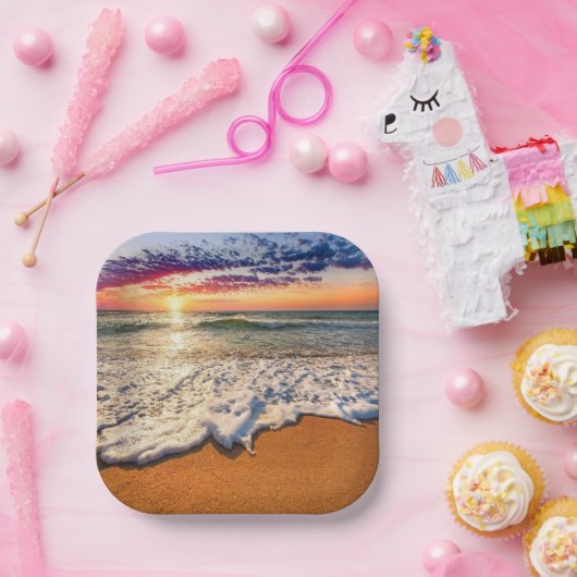 Beach Sunset Papieren Bordje (Feest)