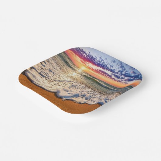 Beach Sunset Papieren Bordje (Gebogen)