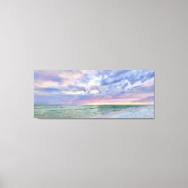 Beach Sunset Pastel Seascape Fine Art Canvas Afdruk