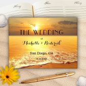 Beach Sunset Personalized Photo Weddenschap Book Gastenboek