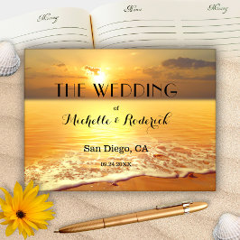 Beach Sunset Personalized Photo Weddenschap Book Gastenboek