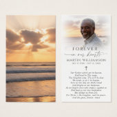 Beach Sunset Photo Cross Sympathy Prayer Card Visitekaartje (Voorkant /achterkant)