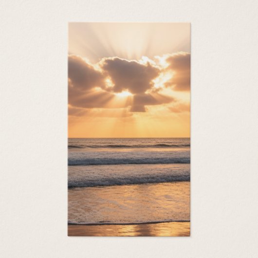 Beach Sunset Photo Cross Sympathy Prayer Card Visitekaartje (Voorkant)