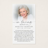 Beach Sunset Photo Funeral Sympathy Prayer Card Visitekaartje (Achterkant)