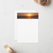 Beach Sunset Photo Stationery Platte Note Kaarten Notitiekaartje (Voorkant / Achterkant in situ)