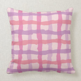 Beach Sunset Pink en Paarse Gingham Kussen