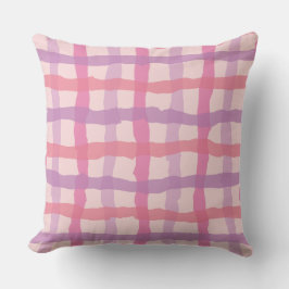 Beach Sunset Pink en Paarse Gingham Kussen