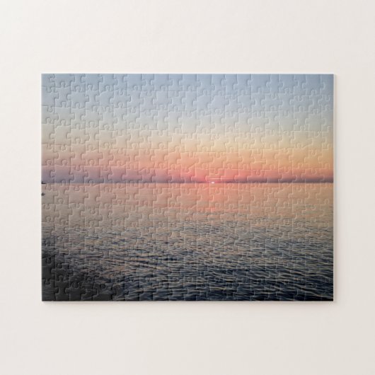 Beach Sunset Pink foto Legpuzzel (Horizontaal)