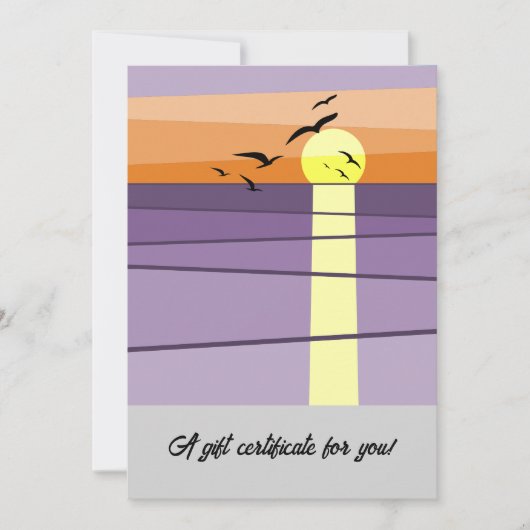 Beach Sunset · Portret 5x7 Cadeaubon (Voorkant)