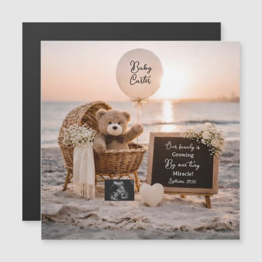 beach sunset pregnancy announcement teddy keepsake (Voorkant / Achterkant)