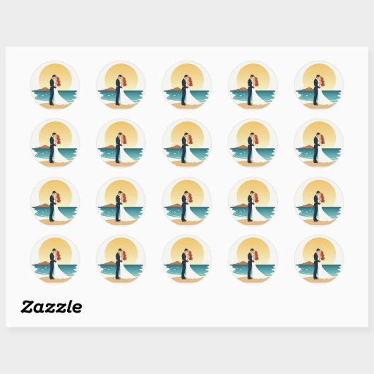 Beach Sunset Romance Sticker (Vel)