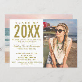 Beach Sunset Roze Goud Graduation Party met Foto Kaart