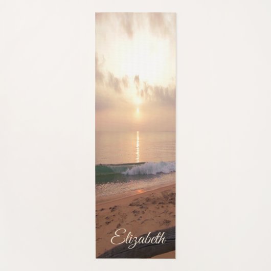 Beach Sunset, Sand, Waves-Personalized Yogamat (Voorkant)