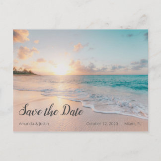 Beach Sunset Save the Date Briefkaart