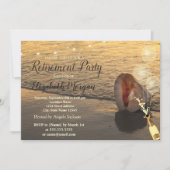 Beach Sunset, Seashell, Balloons, Wine Retirement Kaart (Voorkant)