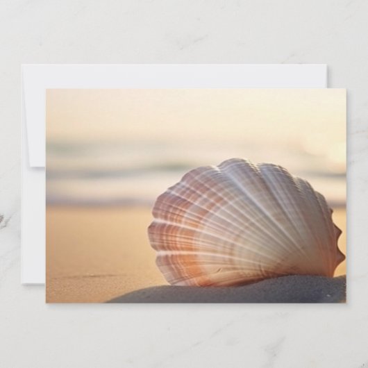 Beach Sunset Seashell Bewaar de datum Save The Date (Achterkant)