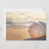 Beach Sunset Seashell RSVP Kaart (Voorkant)