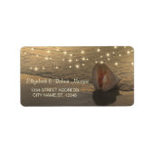 Beach Sunset Seashell String Lights Label (Voorkant)