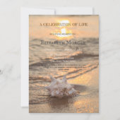 Beach Sunset Seashell Viering van het leven Kaart (Voorkant)