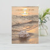 Beach Sunset Seashell Viering van het leven Kaart (Staand voorkant)