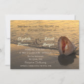 Beach Sunset Seashell Wedding Kaart (Voorkant)