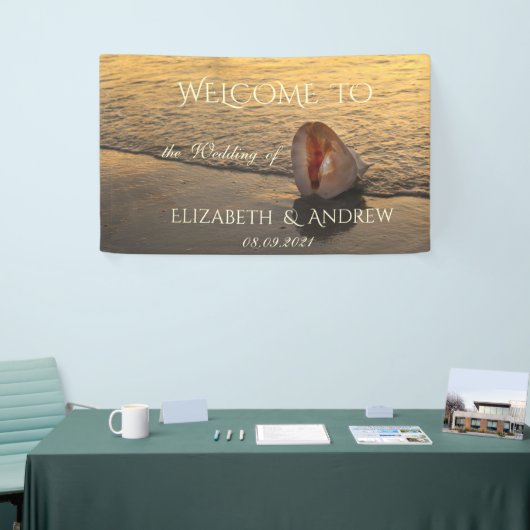 Beach Sunset Seashell Wedding Spandoek (Beurs)