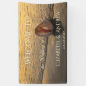 Beach Sunset Seashell Wedding Spandoek (Verticaal)