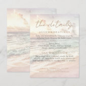 Beach Sunset Seaside/Oceanside Wedding Details Informatiekaartje (Voorkant / Achterkant)