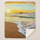 Beach Sunset Sherpa Deken (Voorkant)