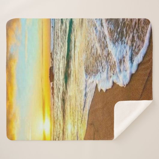 Beach Sunset Sherpa Deken (Voorkant (horizontaal))
