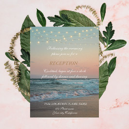 Beach Sunset, String Lights Script Reception Kaart