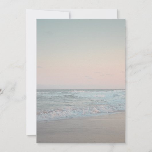 Beach Sunset, String Lights Script Reception Kaart (Achterkant)