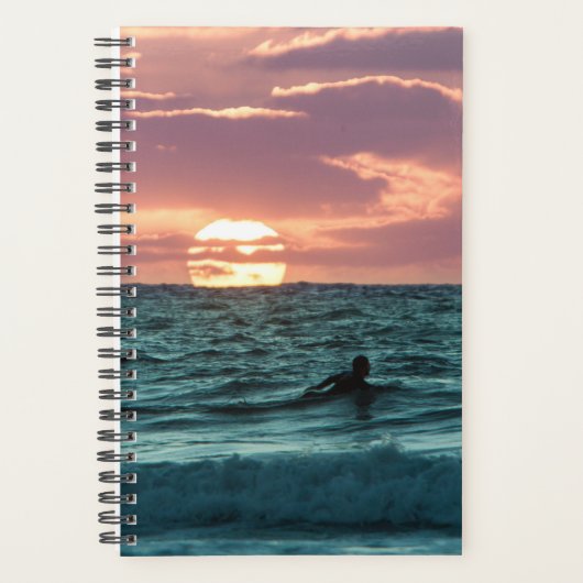 Beach Sunset Surfer Planner (Voorkant)