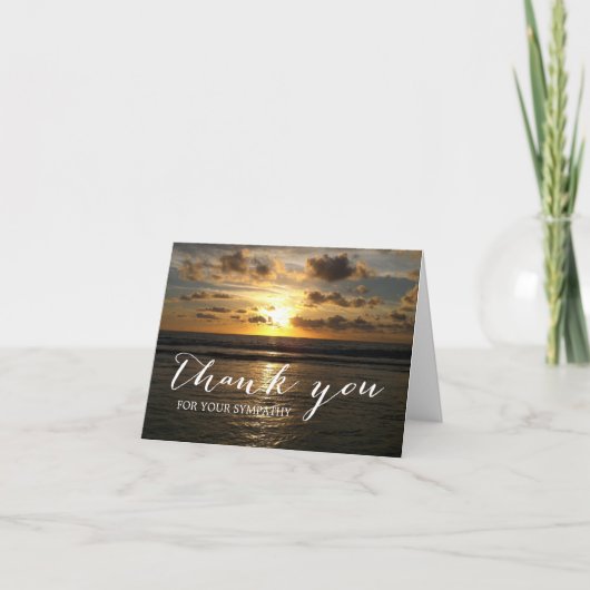 Beach Sunset Sympathie Memorial Bedankkaart (Voorkant)