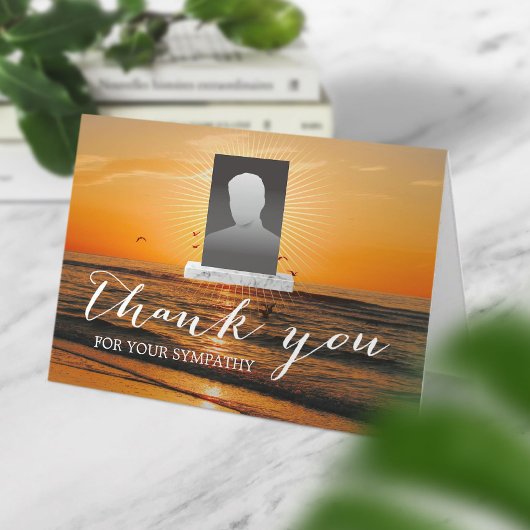 Beach Sunset Sympathie Memorial Foto bedankt