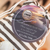 Beach Sunset Thank You Ronde Sticker