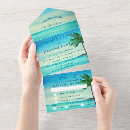 Beach Sunset Tropical Destination Hawaii Summer A All In One Uitnodiging