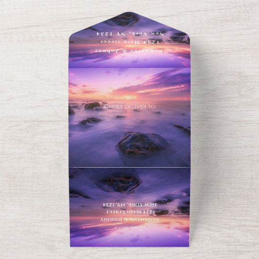 Beach Sunset Tropical Destination Hawaii Summer All In One Uitnodiging (Buitenkant)