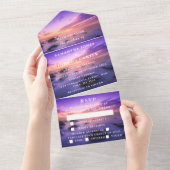 Beach Sunset Tropical Destination Hawaii Summer All In One Uitnodiging (Afscheurbaar)